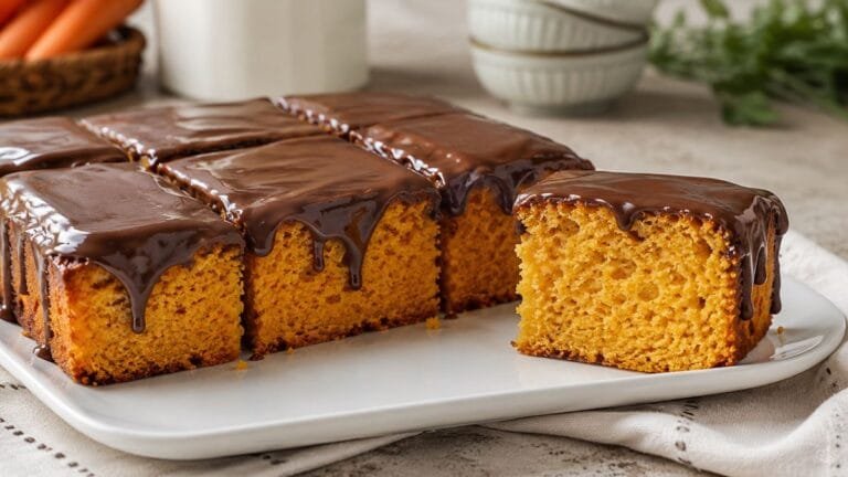 Bolo de cenoura fofinho com cobertura de chocolate